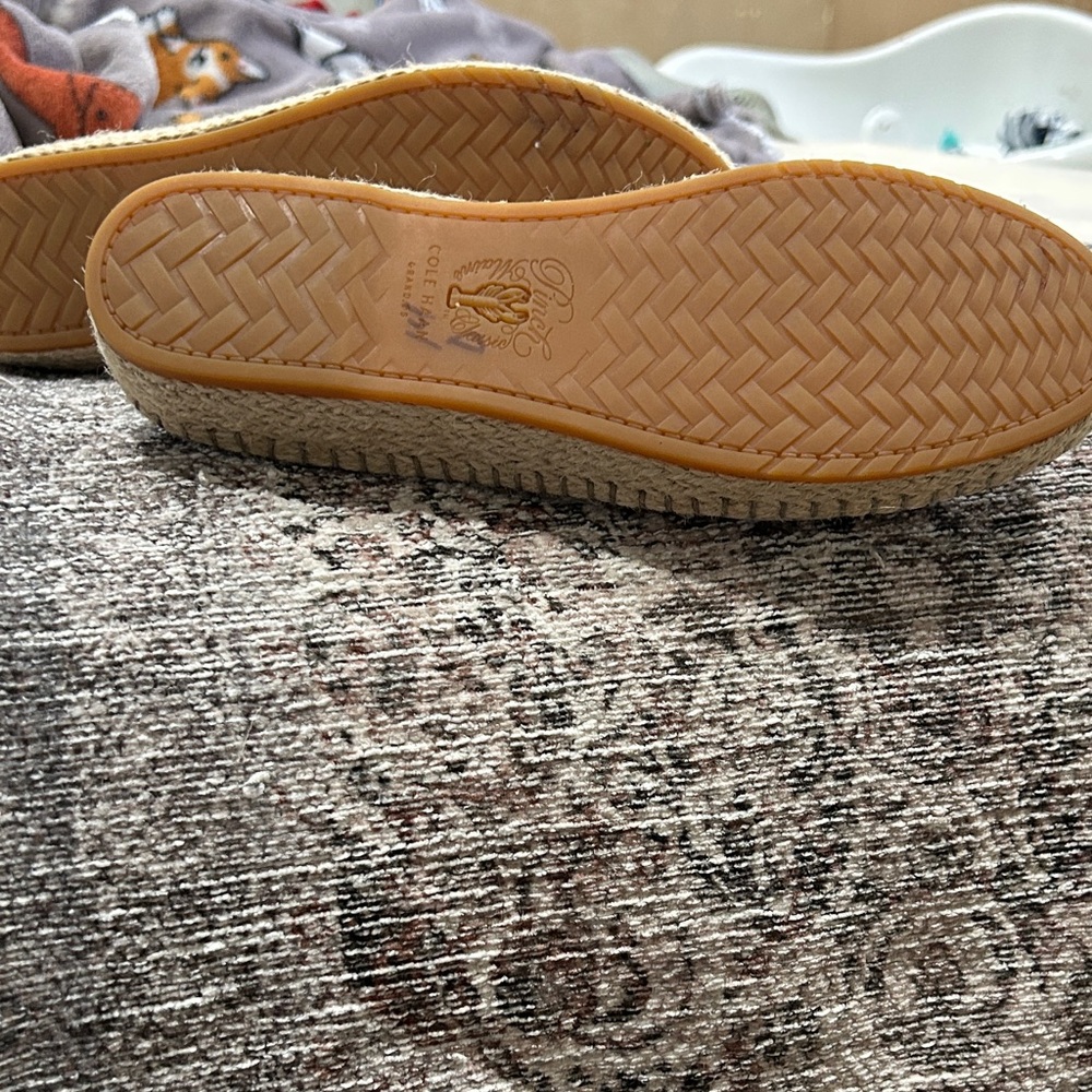 Cole Haan Cloudfeel Espadrilles Chalk White Leather Jute Flats Shoes Size 7 - Picture 4 of 7